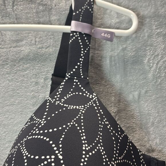 NWT New Ambrielle Everyday Full Coverage White Black Floral Dots Size 44G - Picture 3 of 8